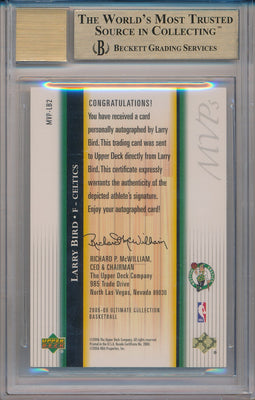 Upper Deck 2005-2006 Ultimate Collection MVPS Signatures #MVP-LB2 Larry Bird 1/1 / BGS Grade 9.5 / Auto Grade 10