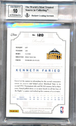 Panini 2012-2013 National Treasures  Gold #120 Kenneth Faried 1/5 / BGS Grade 9 / Auto Grade 10