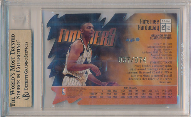 Topps 1997-1998 Finest  Finishers Embossed Refractors #170 Anfernee Hardaway 37/74 / BGS Grade 9.5