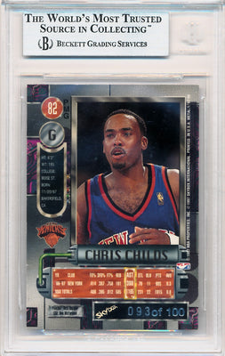 Skybox 1997-1998 Metal Universe Championship Precious Metal Gems Red #82 Chris Childs 93/100 / BGS Grade 8.5