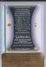 Upper Deck 2005-2006 Ultimate Collection Autographed NBA Logo Patch #APL-MA Magic Johnson 1/1 / BGS Grade 8 / Auto Grade 10