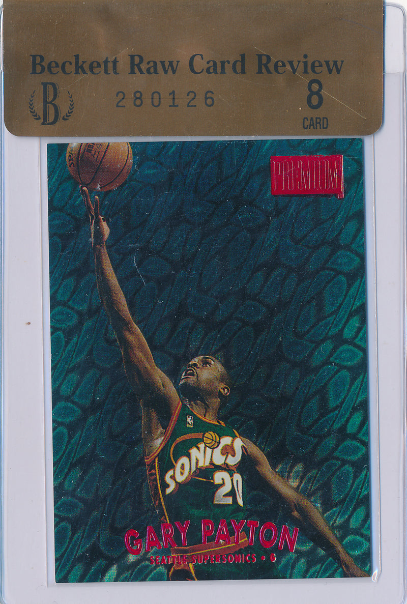 SkyBox 1997-1998 Premium Star Rubies #57SR Gary Payton 26/50 / BGS Grade 8