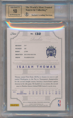 Panini 2012-2013 National Treasures Rookie Card #132 Isiah Thomas 42/199 / BGS Grade 9.5 / Auto Grade 10