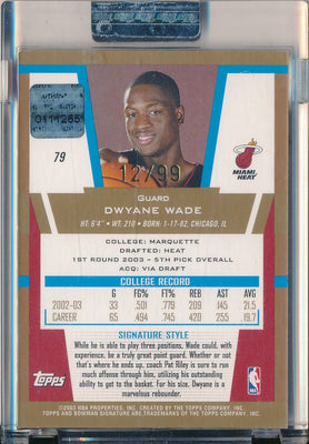 Topps 2003-2004 Bowman Signatures Autograph Issue #79 Dwyane Wade 12/99