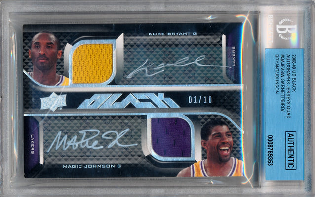 Upper Deck 2008-2009 Ud Black Auto Jerseys Quad #QAJ-EVSW Kobe Bryant / Magic Johnson / Kevin Garnett / Larry Bird 1/10