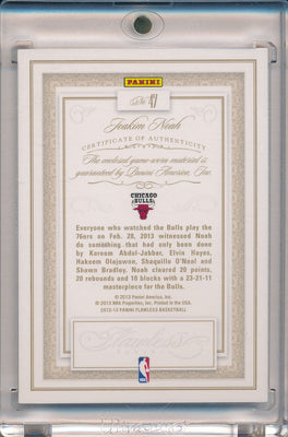 Panini 2012-2013 Flawless Emerald Jumbo Patches #47 Joakim Noah 5/5