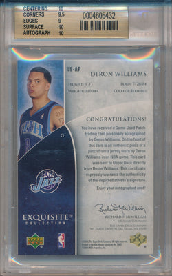 Upper Deck 2005-2006 Exquisite Collection Rookie Parallel #45-AP Deron Williams 6/8 / BGS Grade 9.5 / Auto Grade 10