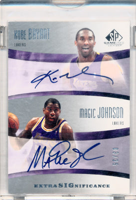 Upper Deck 2004 SP Game Used Edition Extra Significance #XSIGBJ Kobe Bryant & Magic Johnson 3/25