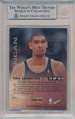 SkyBox 1997-1998 Metal Universe Hardware #12/15H Tim Duncan  / BGS Grade 9