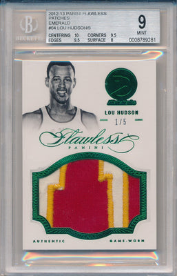 Panini 2012-2013 Flawless Emerald Jumbo Patches #64 Lou Hudson 1/5 / BGS Grade 9