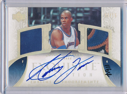 Upper Deck 2005-2006 Exquisite Collection Emblems Of Endorsement #EMAJ Antawn Jamison 2/15