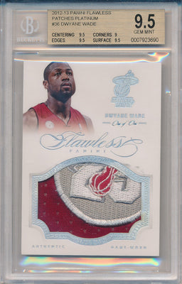 Panini 2012-2013 Flawless Platinum Jumbo Patches #36 Dwyane Wade 1/1 / BGS Grade 9.5