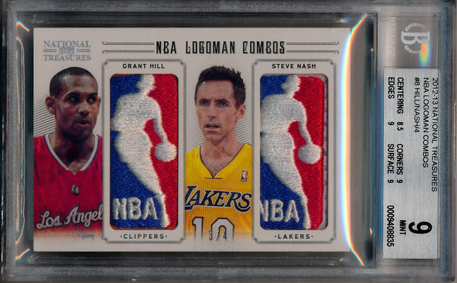 Panini 2012-2013 National Treasures NBA Logoman Combos #8 Grant Hill / Steve Nash 3/4 / BGS Grade 9