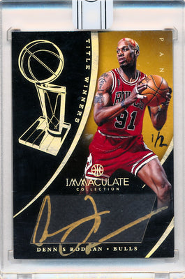 Panini 2012-2013 Immaculate Collection Title Winners Autographs #TWRD Dennis Rodman 1/2