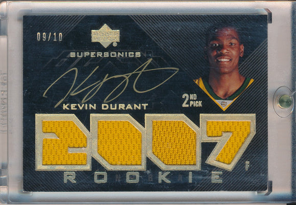 Fleer 2007-2008 Hot Prospects Rookie Autograph Patch #123 Kevin Durant 6/10