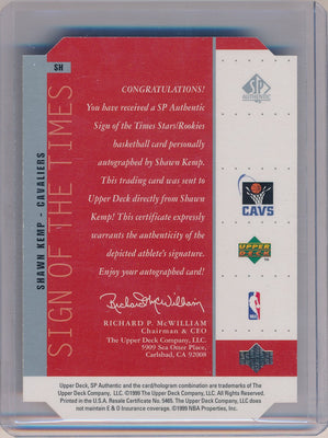 Upper Deck 1998-1999 SP Authentic Sign Of The Times #SH Shawn Kemp