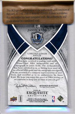 Upper Deck 2009-2010 Exquisite Collection Limited Logos #LJK Jason Kidd 2/12 / Auto Grade 10