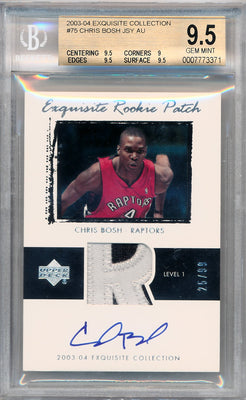 Upper Deck 2003-2004 Exquisite Collection Rookie Patch Parallel #75 Chris Bosh 25/99 / BGS Grade 9.5 / Auto Grade 10