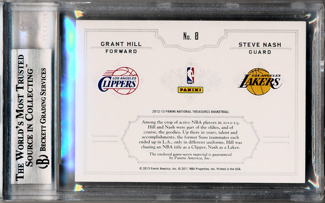 Panini 2012-2013 National Treasures NBA Logoman Combos #8 Grant Hill / Steve Nash 3/4 / BGS Grade 9