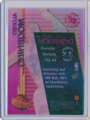 Topps 1993-1994 Stadium Club Clearcut #3 Alonzo Mourning