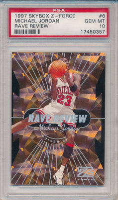 SkyBox 1997-1998 Z-Force Rave Review #6/12 Michael Jordan  / PSA Grade 10