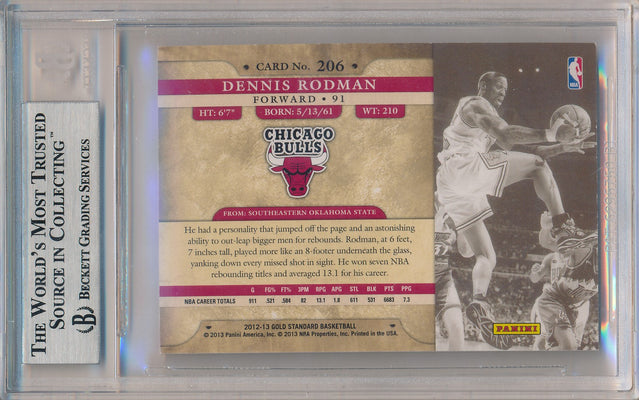 Panini 2012-2013 Gold Standard Black  #206 Dennis Rodman 1/1 / BGS Grade 9