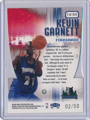 Fleer 1999-2000 Focus Soar Subjects #7/15U Kevin Garnett 2/50