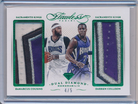 Panini 2014-2015 Flawless Emerald Dual Diamond Patches #DD-SK Demarcus Cousins/ Darren Collison 4/5