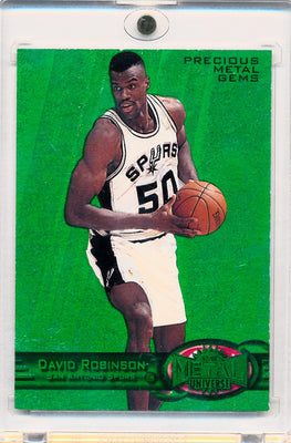 Skybox 1997-1998 Metal Universe Championship Precious Metal Gems Green #78 David Robinson 8/100