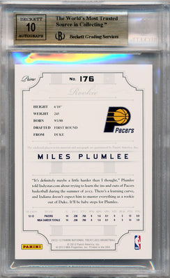 Panini 2012-2013 National Treasures  Gold #176 Miles Plumlee 3/5 / BGS Grade 9.5 / Auto Grade 10