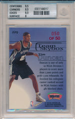 SkyBox 1997-1998 Premium Star Rubies #229 Tim Duncan 50/50 / BGS Grade 8.5