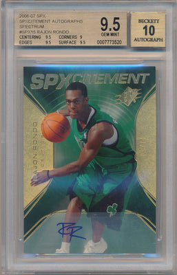 Upper Deck 2006-07 SPx SPxCitement Spectrum #SPX-15 Rajon Rondo 03/10 / BGS Grade 9.5 / Auto Grade 10