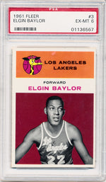 Fleer 1961 Los Angeles Lakers  #3 Elgin Baylor  / PSA Grade 6