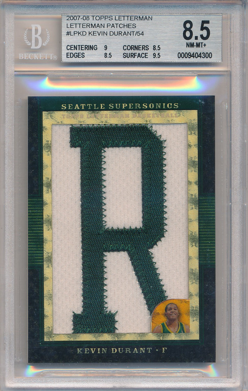 Topps  2007-2008 Letterman Letterman Patches #LP-KD Kevin Durant 1/1 / BGS Grade 8.5