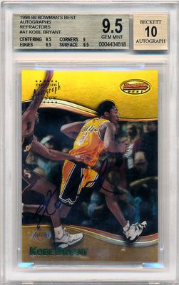 Topps 1998-1999 Bowman's Best Autographs Refractors #A1 Kobe Bryant  / BGS Grade 9.5 / Auto Grade 10