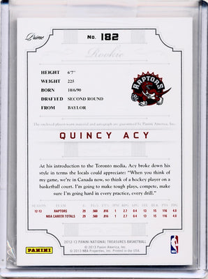 Panini 2012-2013 National Treasures  Gold #182 Quincy Acy 3/5