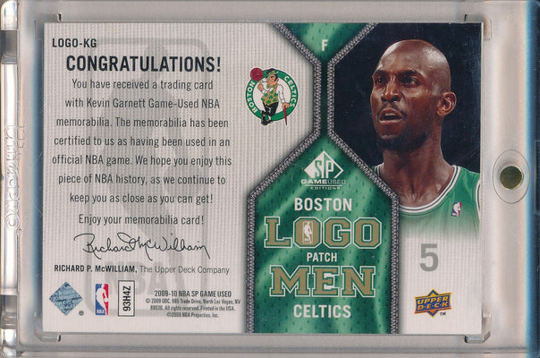 Upper Deck 2009-2010 SP Game Used  LogoMen Patch #LOGO-KG Kevin Garnett 14/18