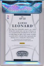 Panini 2012-2013 Immaculate Collection Rookie Card #AP-LE Kawhi Leonard 4/25 / BGS Grade 9 / Auto Grade 10