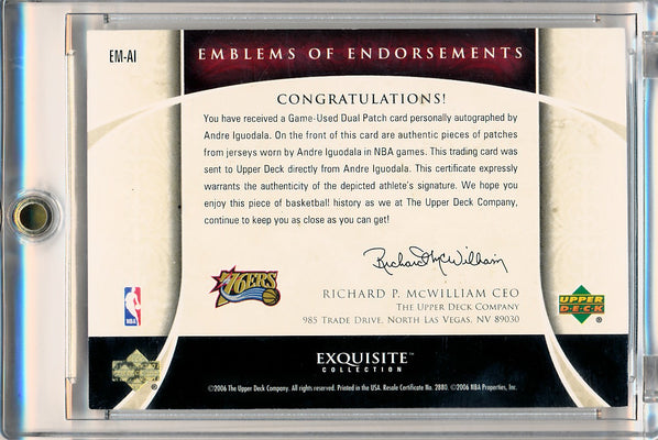 Upper Deck 2005-2006 Exquisite Collection Emblems Of Endorsement #EMAI Andre Iguodala 3/15