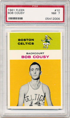 Fleer 1961 Boston Celtics  #10 Bob Cousy  / PSA Grade 7