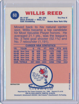 Topps 1996-1997 Finest Reprint Refractor #60 Willis Reed