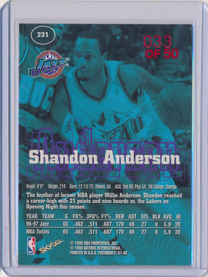 SkyBox 1997-1998 Premium Star Rubies #221 Shandon Anderson 33/50