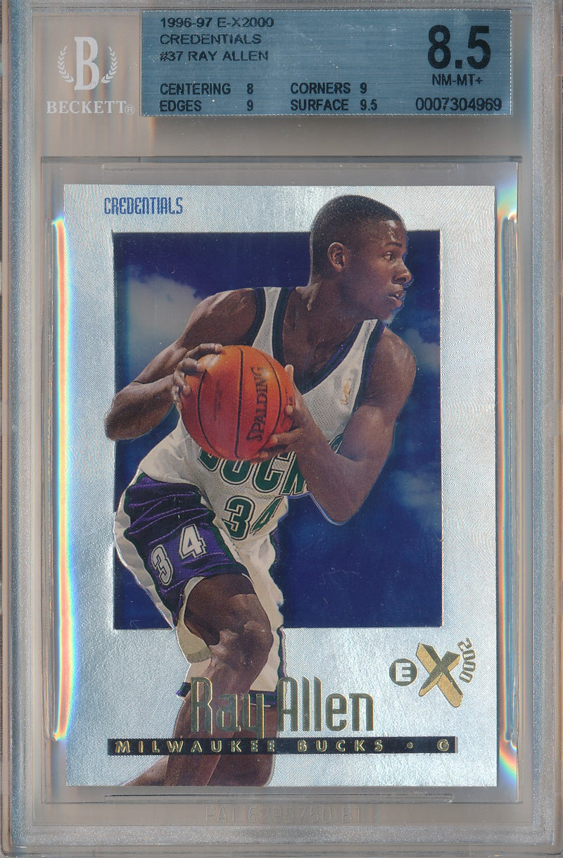 SkyBox 1996-1997 E-X2000 Credentials #37 Ray Allen 39/499 / BGS Grade 8.5