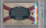 Upper Deck 2008-09 Exquisite Collection Player Box Patch Autographs #PBAM-DR Derrick Rose 21/50 / BGS Grade 8.5 / Auto Grade 10