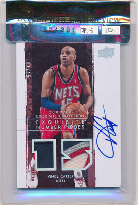 Upper Deck 2009-2010 Exquisite Collection Numbers #NPVC Vince Carter 4/15 / Auto Grade 10