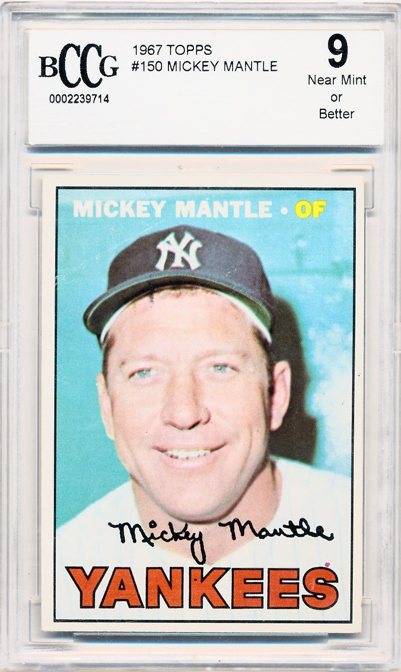 Topps 1967 Mickey Mantle #150 / BCCG 9