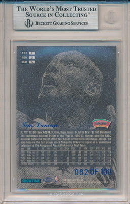 Fleer 1997-1998 Flair Showcase Legacy Collection #5 Tim Duncan 82/100 / BGS Grade 9