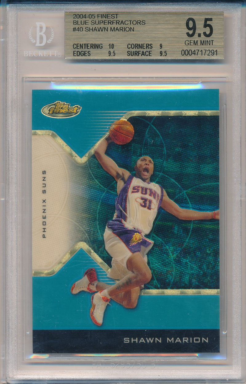 Topps 2004-2005 Finest Blue Superfractors #40 Shawn Marion 1/1 / BGS Grade 9.5