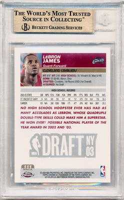 Topps 2003-2004 Chrome Black Refractors #111 Lebron James  / BGS Grade 9.5