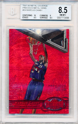 Skybox 1997-1998 Metal Universe Precious Metal Gems #84 Marcus Camby 84/100 / BGS Grade 8.5